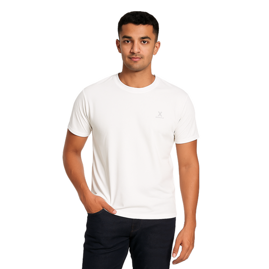 Men' White Plain T-Shirt Without Collar – Classic&Sport Fit.