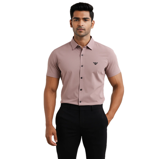 Men's Classic Pink Armani Shirt – Slim Fit & Collar