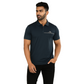 Men' Blue Logo Printed T-Shirt With Collar – Classic Fit.