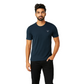Men's Blue Designed T-Shirt Without Collar – Classic Fit.