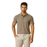 Men' Cream T-Shirt With Collar – Classic Fit.