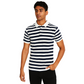 Men's White With Black Lining T-Shirt With Collar – Classic Fit.