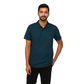 Men’s Solid Teal Polo T-Shirt – Classic Textured Cotton Polo for Smart Casual Wear