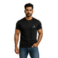 Men' Black Designed T-Shirt Without Collar With Creative Logo – Classic & Sport Fit.