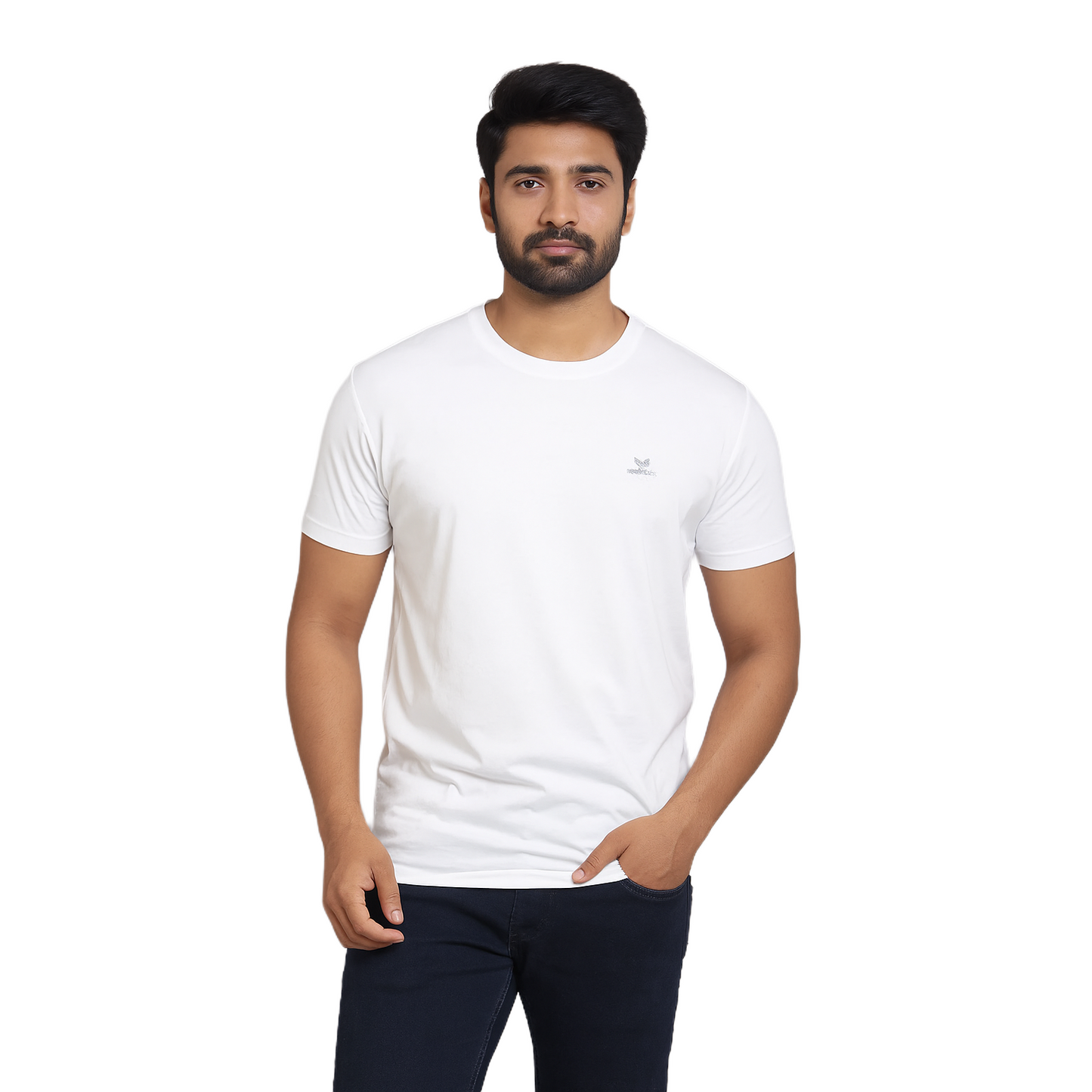 Men' White Plain T-Shirt Without Collar – Classic&Sport Fit.