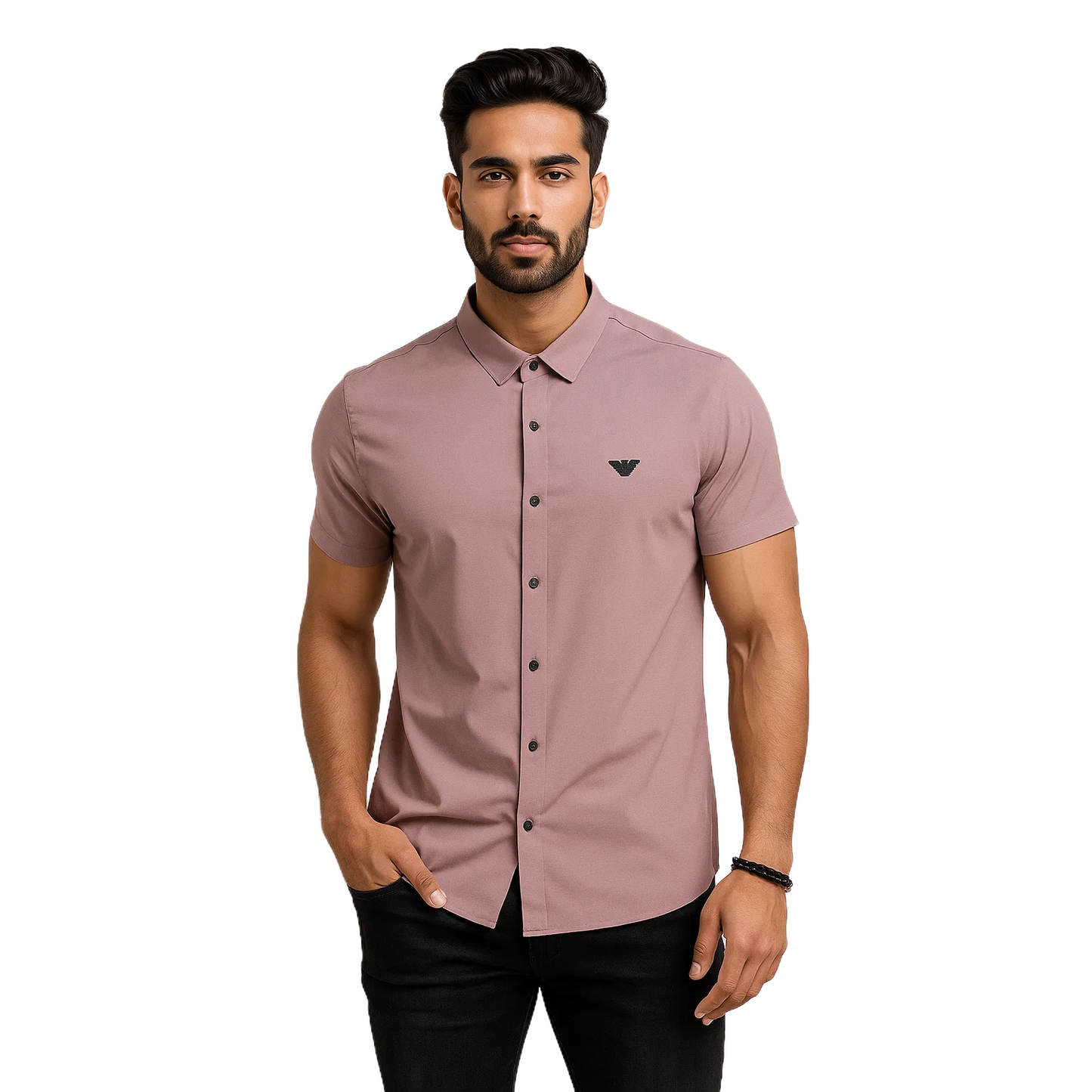 Men's Classic Pink Armani Shirt – Slim Fit & Collar