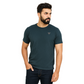 Men's Blue Designed T-Shirt Without Collar – Classic Fit.