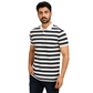 Men's White With Black Lining T-Shirt With Collar – Classic Fit.