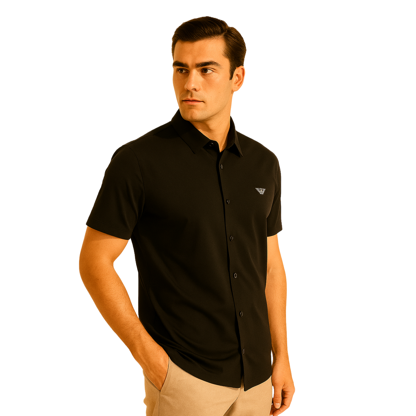 Men's Classic Black Shirt – Slim Fit & Collar