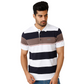 Men’s Striped Polo T-Shirt – Casual Slim Fit Cotton Polo with ASR Logo