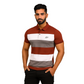Men' Red Lining Designed Cotton T-Shirt With Collar – Classic Fit.