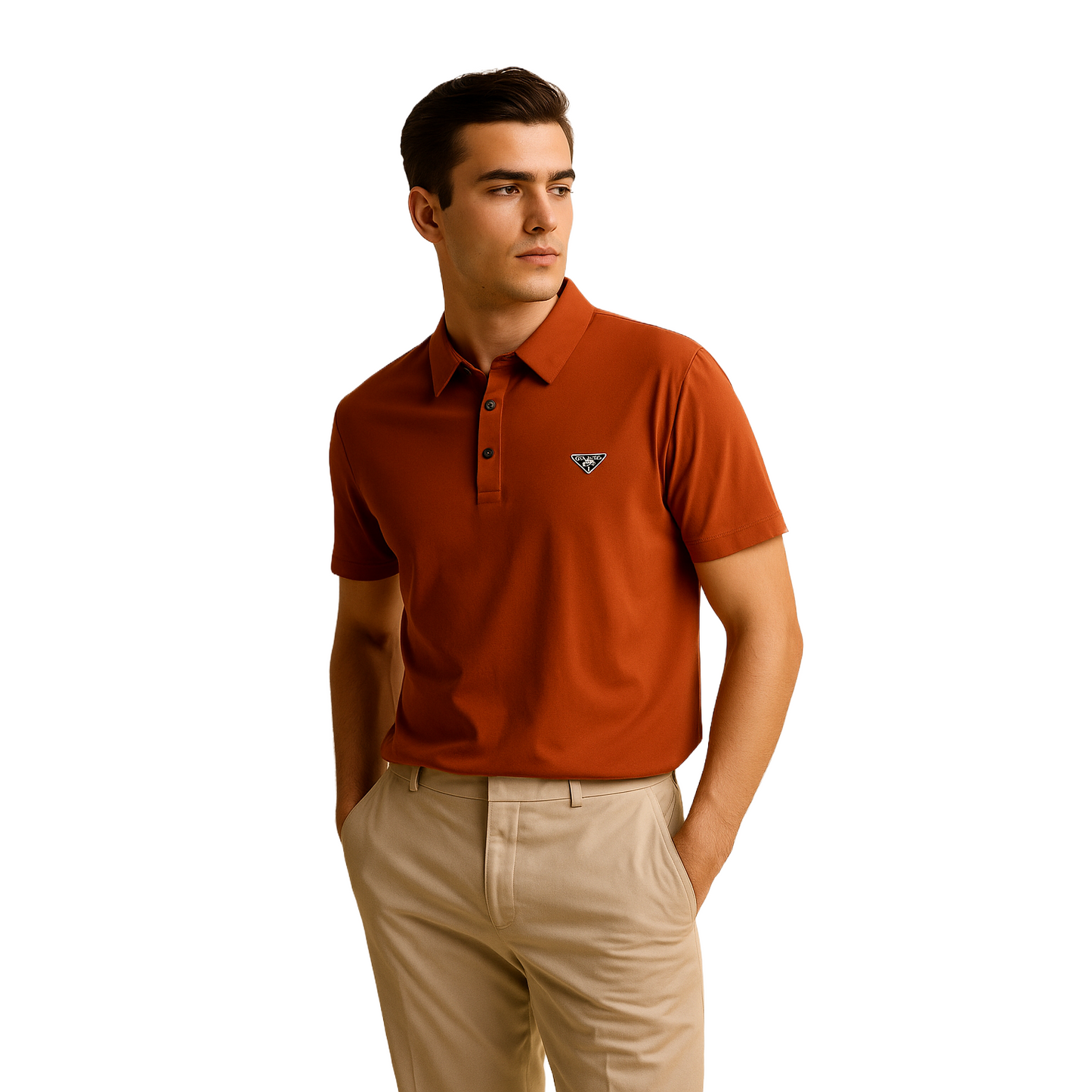Men's Orange Polo T-Shirt With Collar – Classic Fit.