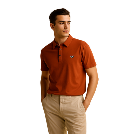 Men's Orange Polo T-Shirt With Collar – Classic Fit.