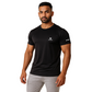 Men' Black Designed T-Shirt Without Collar With Creative Logo – Classic & Sport Fit.