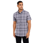 Men's Grey Checkered Short Sleeve Shirt – Slim Fit, Casual Wear.