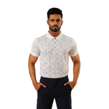 Men' White DIO Designed T-Shirt With Collar – Classic Fit.