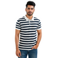 Men's White With Black Lining T-Shirt With Collar – Classic Fit.