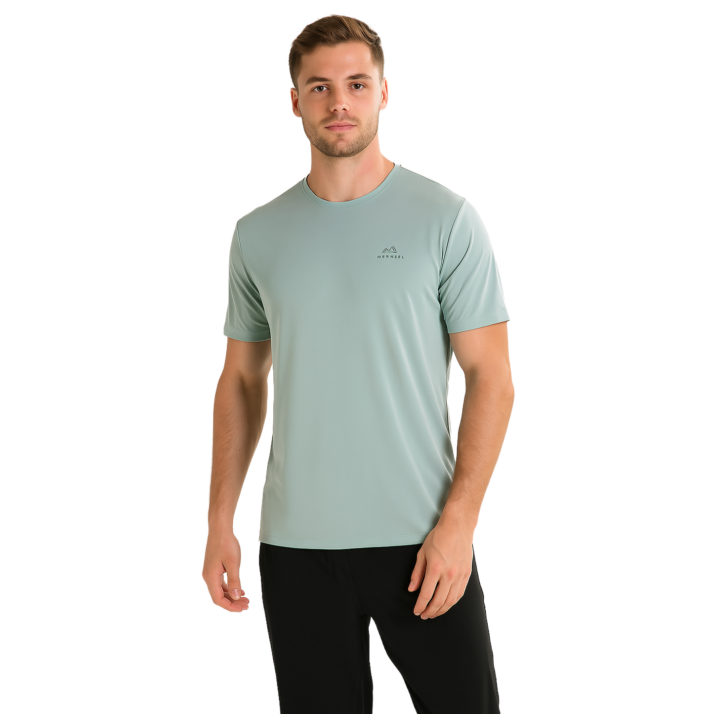 Men' Light Green PLAIN T-Shirt Without Collar – Classic Fit.