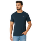 Men's Blue Designed T-Shirt Without Collar – Classic Fit.